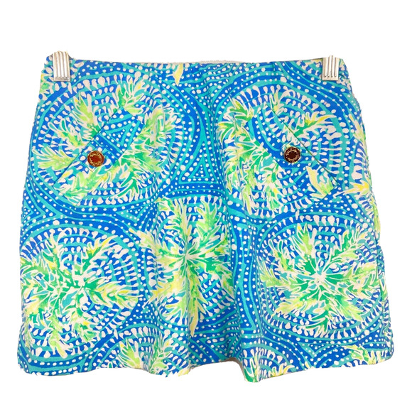 Lilly‎ Pulitzer Skort Womens Sz XXS Blue Green Tropic Like Its Hot Madison Skirt - Picture 1 of 8